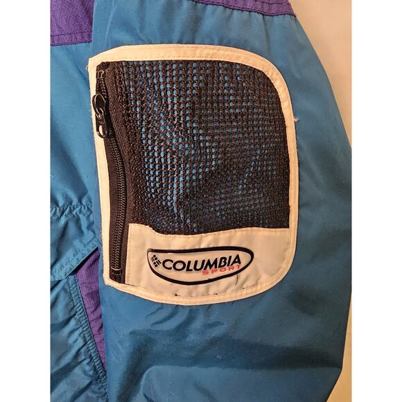 Vintage Columbia Blue Purple Colorblock Jacket Size M - Picture 9 of 10
